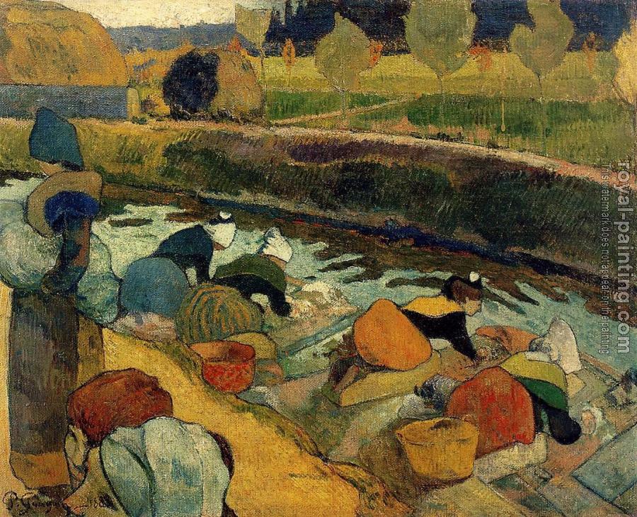 Paul Gauguin : Washerwomen at the Roubine du Roi, Arles